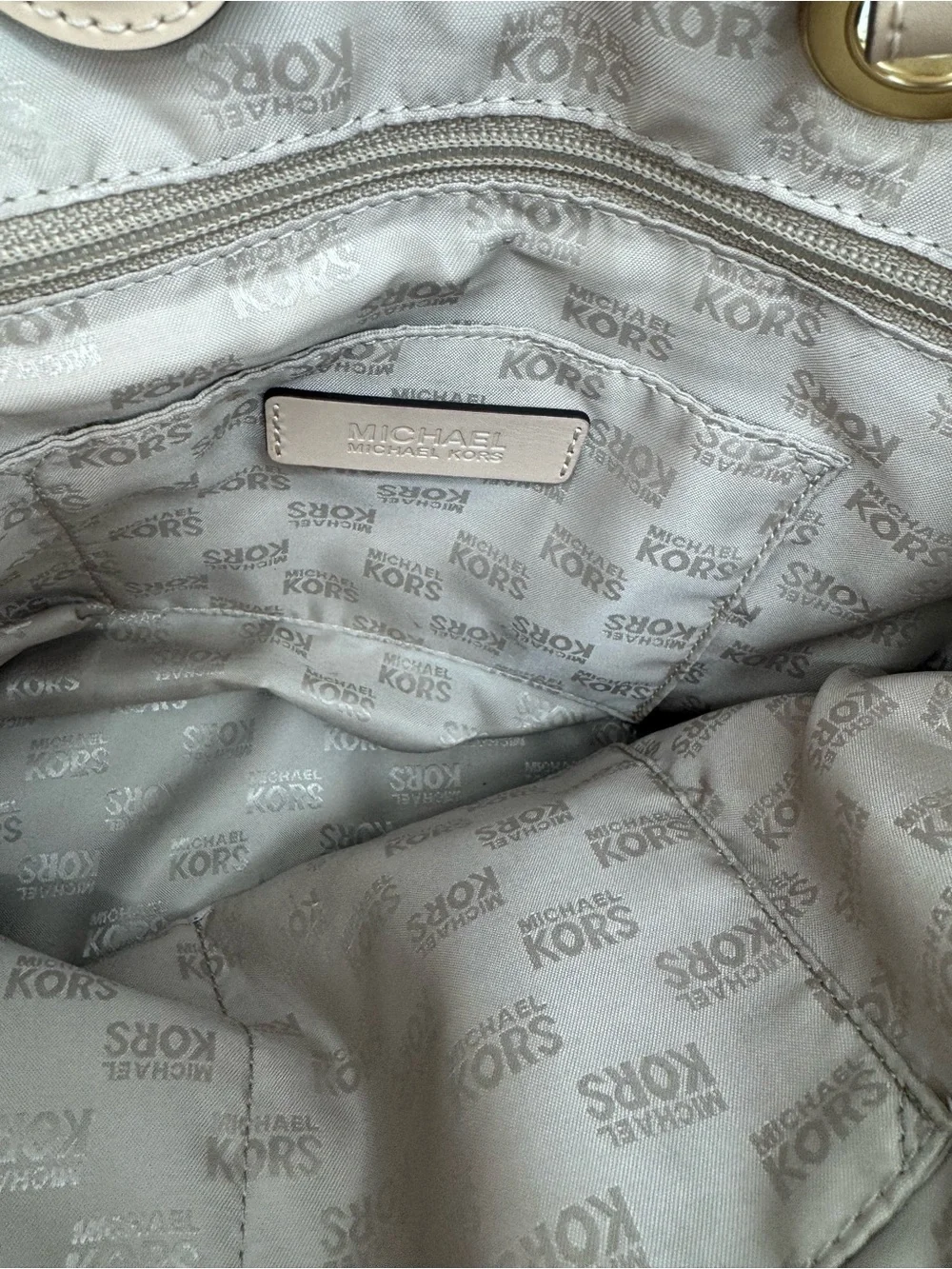 Michael Kors Caramel/Tan Pebbled Leather Tote with MK Charm